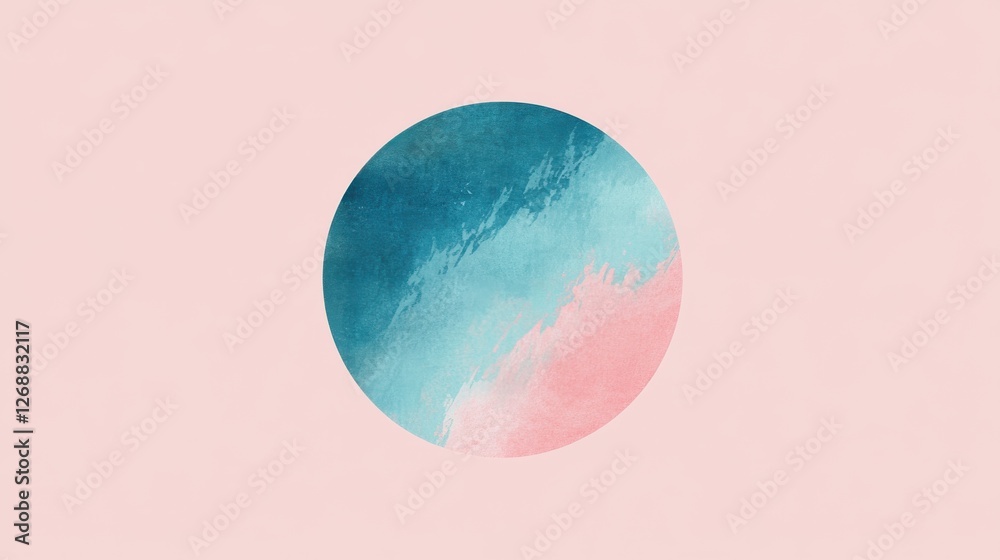 Aufkleber soft pencil strokes create an abstract circular design with soothing color transitions on a pastel b