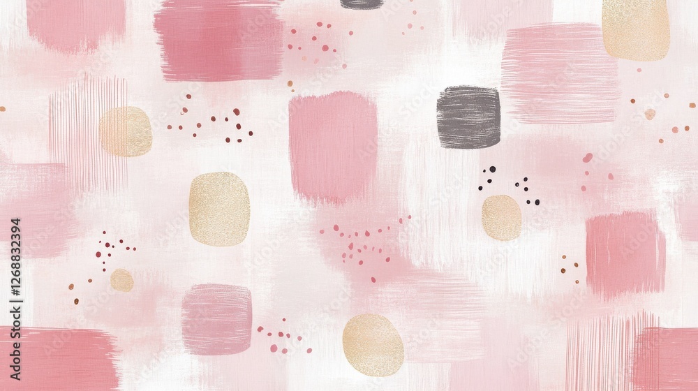 Aufkleber soft pencil strokes background in muted pink with abstract shapes and gentle textures conveying a se