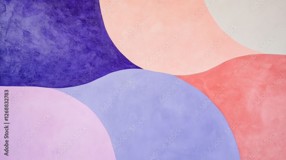 Aufkleber Pastel lavender and pink shapes create a harmonious abstract design on a textured background