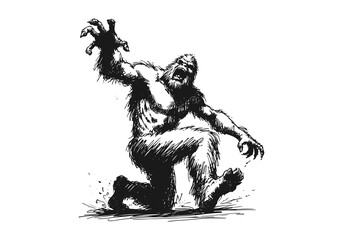 bigfoot hand drawn sketch vector © Shutoda