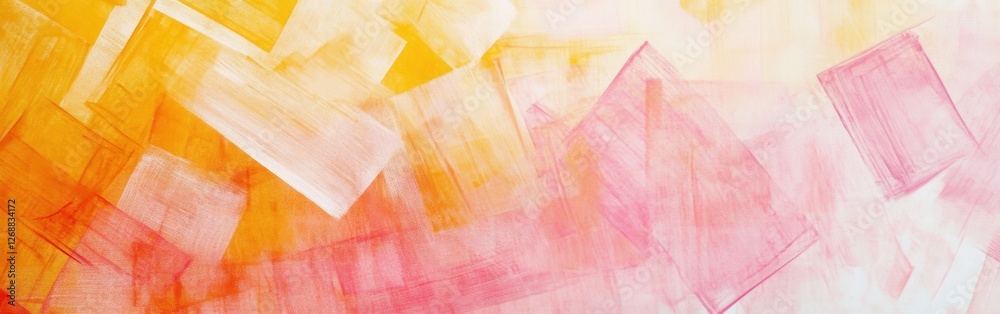 Poster Elegant design featuring soft pencil strokes in amber and pink hues creating a calming abstract composition