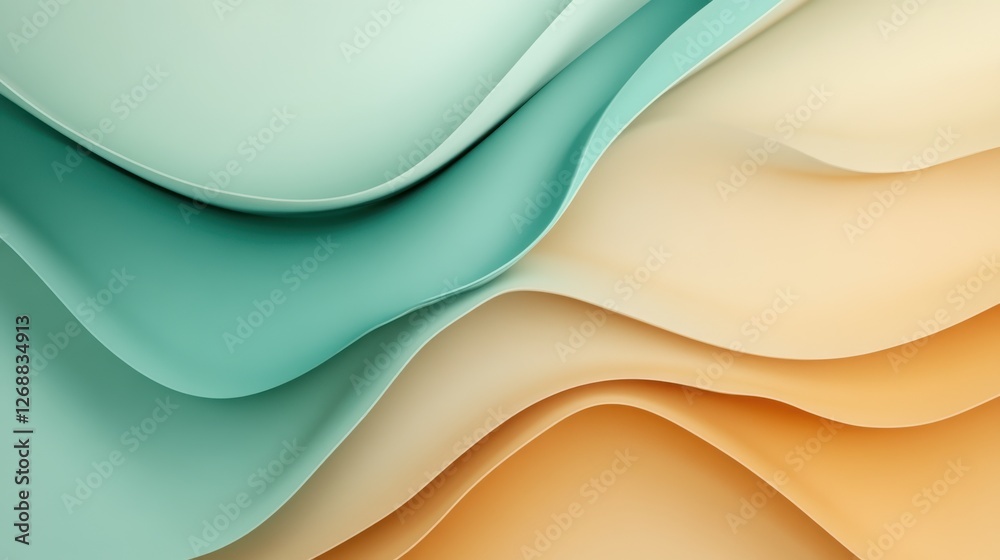 Poster elegant smooth gradient background with gentle waves blending soft colors for a calming atmosphere
