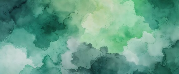 Obraz premium The layout is a full-frame composition with no distinct borders or divisions. The color palette consists of various shades of green, ranging from light mint to deeper teal