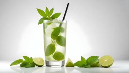 Mojito cocktail isolated on a white background