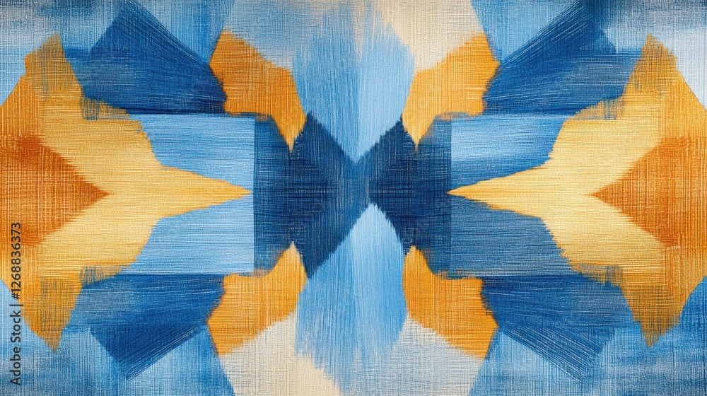 Leinwandbilder abstract pencil strokes in blue and yellow hues create a dynamic visual symphony of color and textur