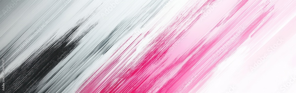 Fototapete abstract pencil strokes create a gradient from gray to vibrant pink in a modern artistic display