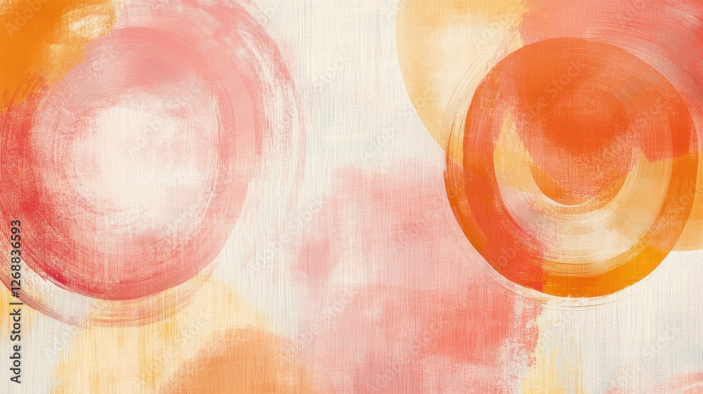 Leinwandbilder abstract pencil strokes design with soft hues in circles creating a dynamic visual rhythm on a textu