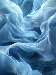 Obraz premium Soft blue silk fabric flowing with gentle curves