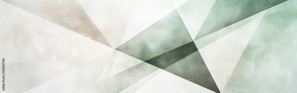 Poster Abstract geometric design featuring pale green light patterns and sharp angles enhancing visual depth and movement