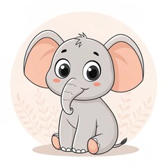 Obraz premium Cute baby elephant sitting illustration