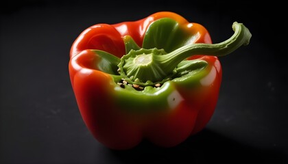 Close-up image of pepper on black background