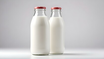 milk bottle isolated on White background
