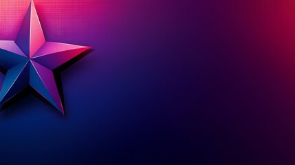 A vibrant purple and pink star on a dark background