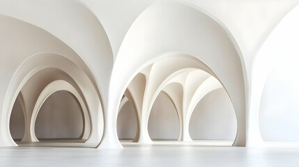 White abstract arches interior architecture design