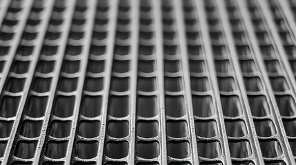 Fototapeta premium Metal grid texture, close-up view