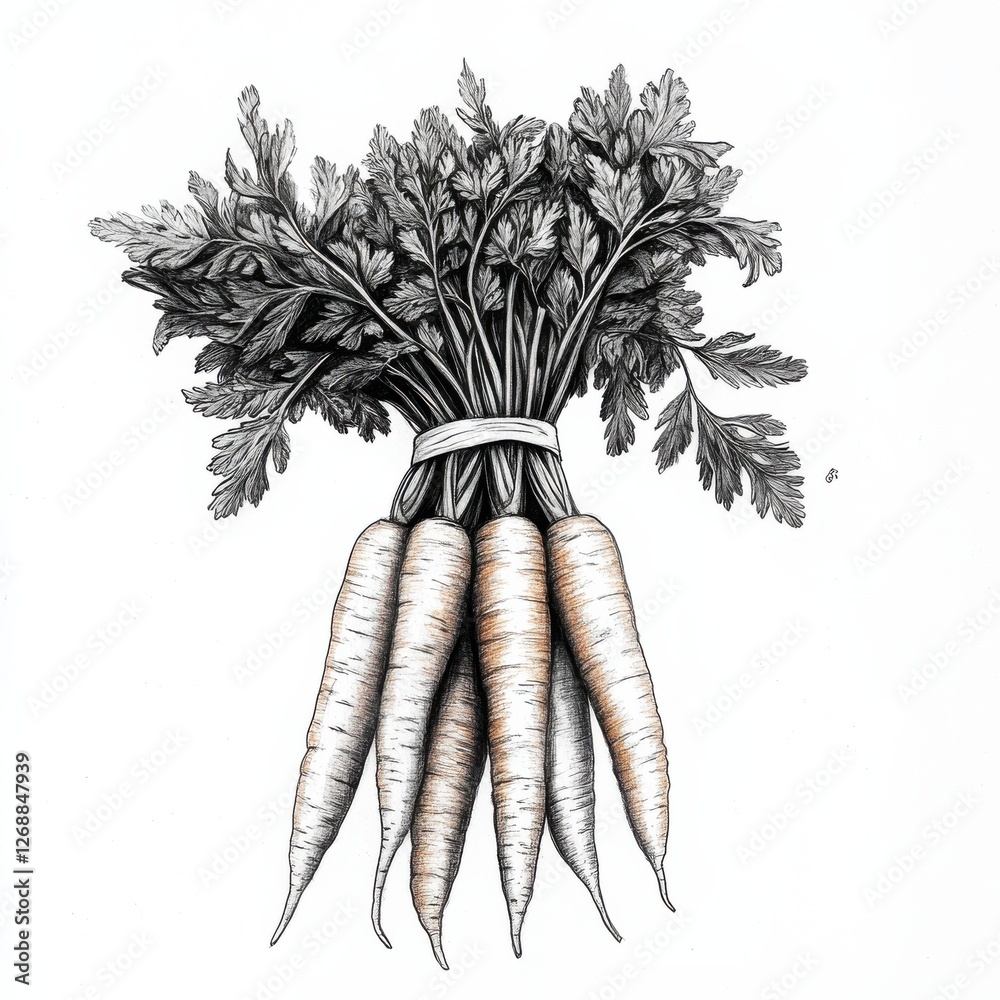 Poster freshly harvested carrots with vibrant leafy tops ready for market display in a rustic setting