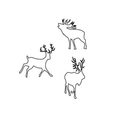 Hand-drawn deer drawing illustration