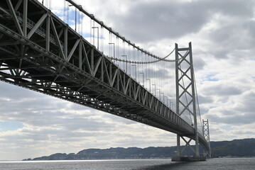 Majestic View of the Akashi Kaikyō Bridge, Japan’s Longest Suspension Bridge