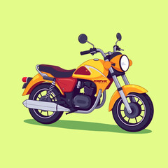 Obraz premium ector art motorcycle on a plain green background