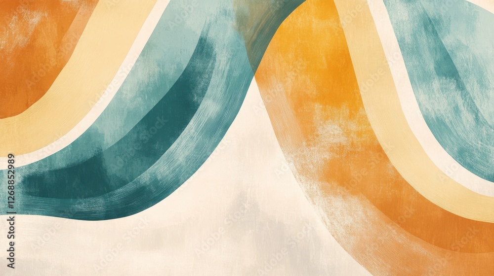 Aufkleber Soft pencil strokes create flowing waves in muted colors for serene artistic expression