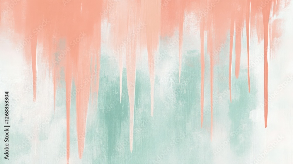 Poster Background with soft pencil strokes and dripping textures in serene pastel colors creating a calming atmosphere