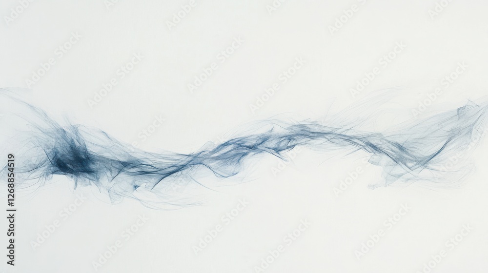 Aufkleber Subtle interplay of delicate blue and white forms creating a minimalist aesthetic on a smooth canvas in a serene setting