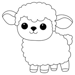 Animal sheep coloring line
