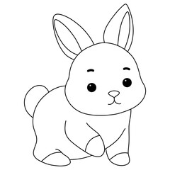Animal rabbit coloring line