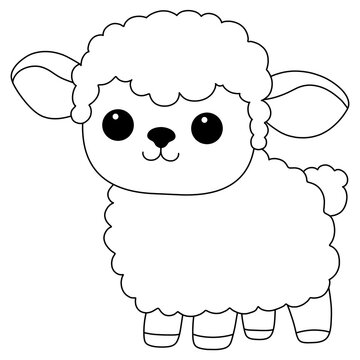 recommend clip art: Animal sheep coloring line