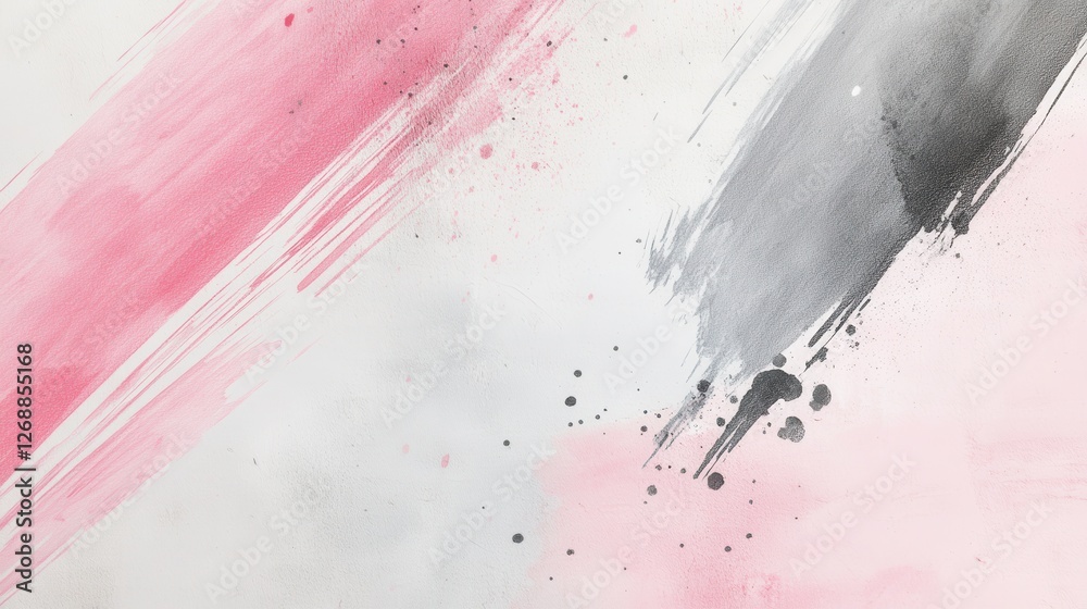 Aufkleber minimalist design featuring delicate pencil strokes in subtle hues of pink and gray on a textured su