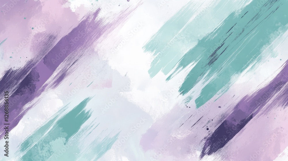 Poster elegant strokes of lavender and mint blend seamlessly in a soft abstract composition