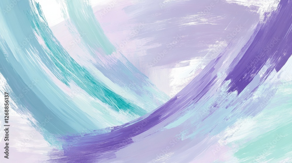 Aufkleber Elegant blend of pastel lavender and mint strokes creates a serene and calming background for various uses