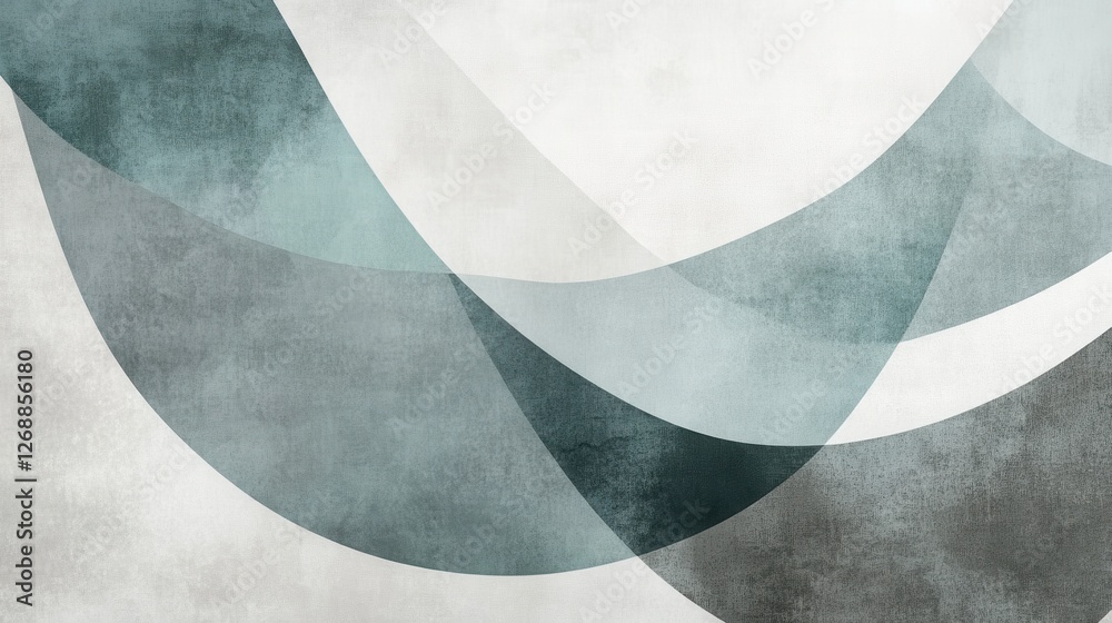 Leinwandbilder elegant pastel gray and teal arcs create a soft and harmonious composition in a serene backdrop