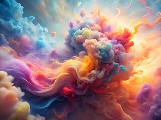 Fototapeta premium Colorful Swirling Smoke: Abstract Tilt-Shift Photography