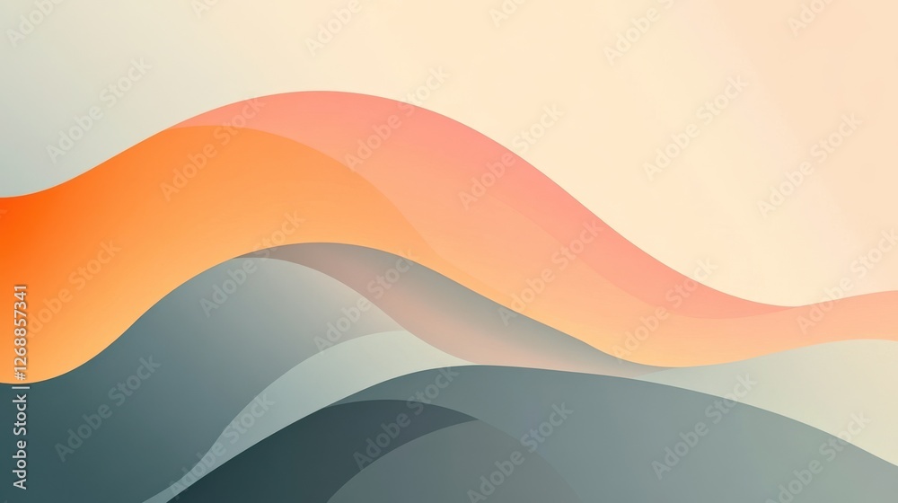 Poster Beautiful abstract gradient fill with smooth transitions from calming blues to warm oranges