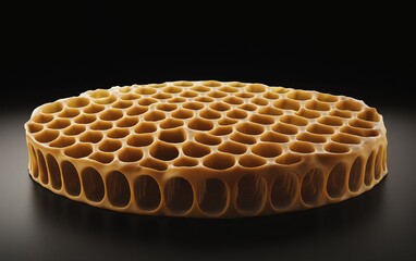 A high-resolution cross-section of a honeycomb showing perfectly hexagonal wax chambers.