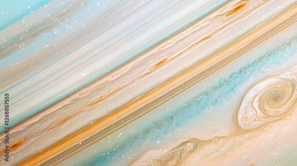 Aufkleber Swirling patterns and colors of a distant planet captured in a cosmic landscape. Generative AI