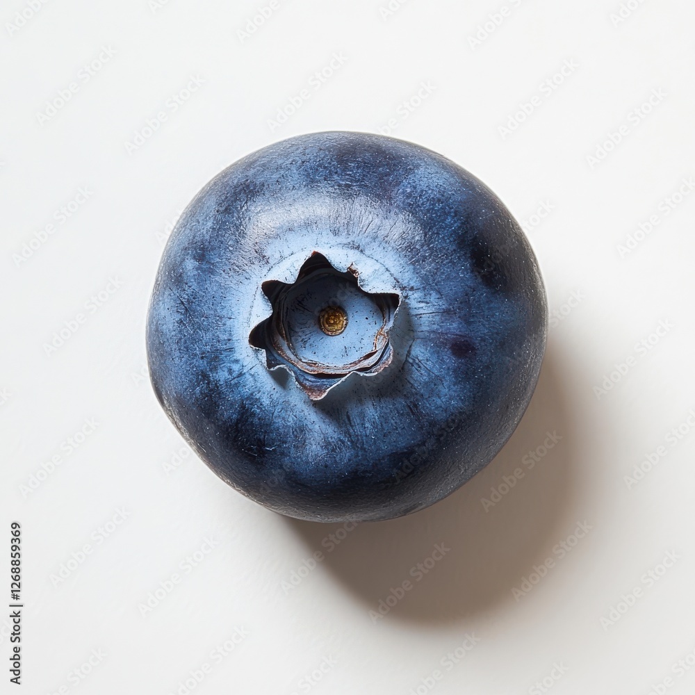 Poster ripe blueberry with smooth surface resting on a neutral background inviting taste and freshness