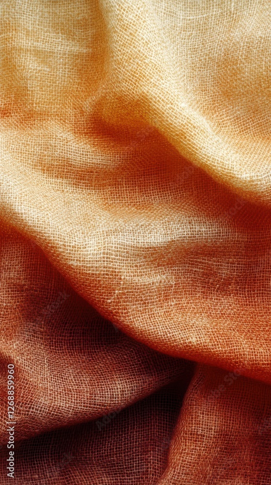 Poster rustic burlap fabric showcasing a beautiful gradient from light to deep shades, ideal for crafts or 