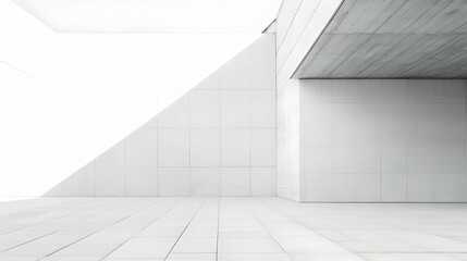 Obraz premium Modern white building interior, bright, spacious