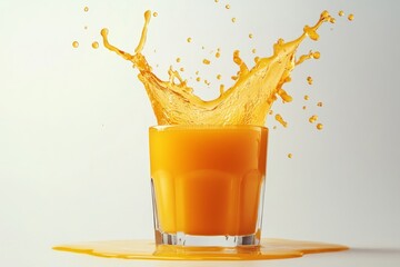 Orange juice splash, glass, studio, background, drink