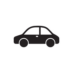 black silhouettes Car icon design isolated on white background. car left view design