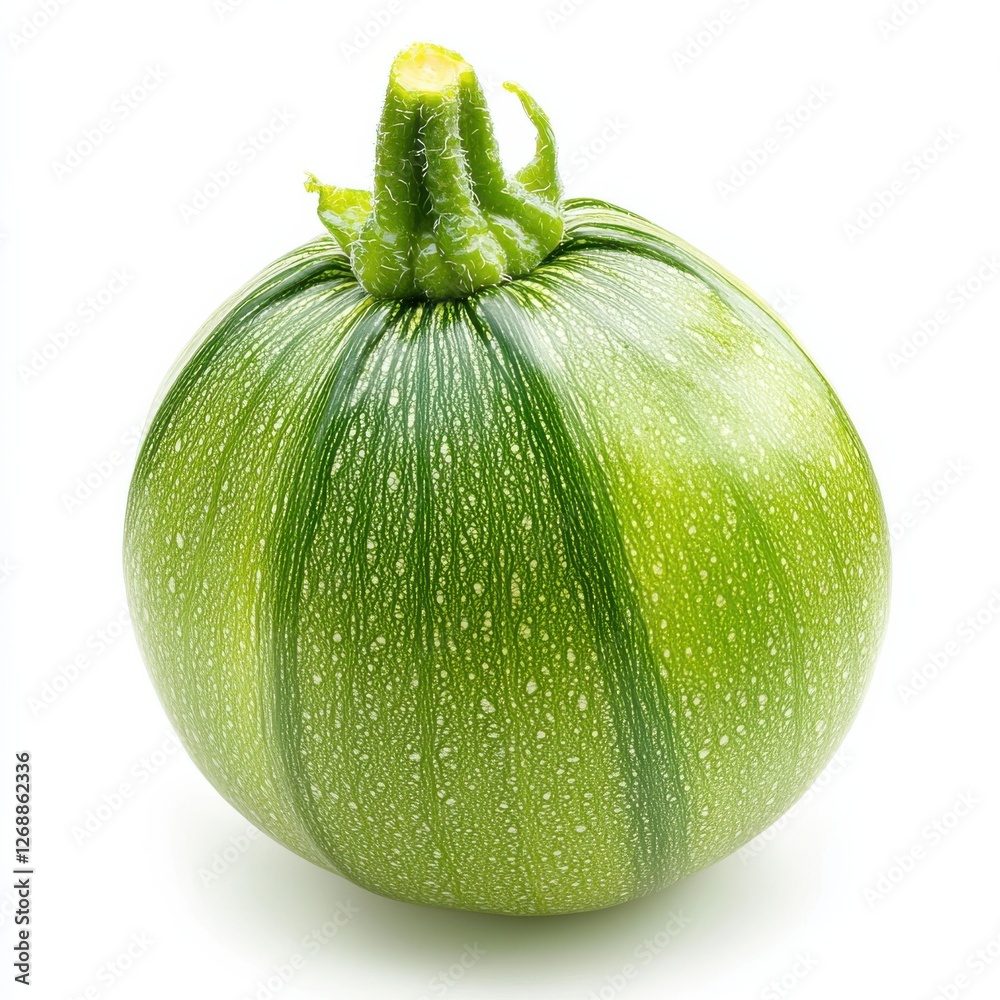 Poster freshly harvested zucchini with smooth green surface showcasing its vibrant color and natural textur