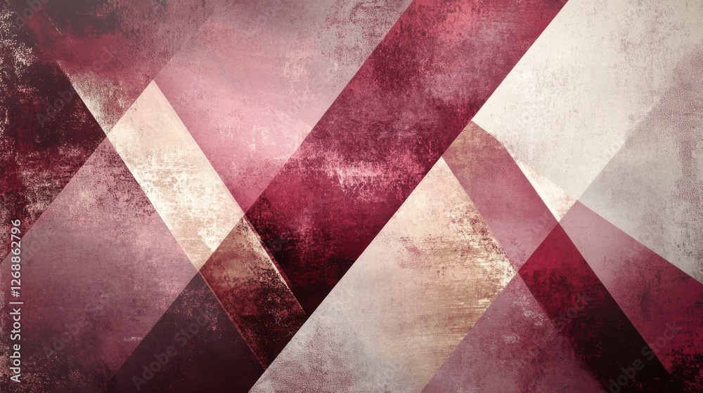 Fototapete Dynamic geometric design featuring rich shades of red and beige creating a captivating abstract background