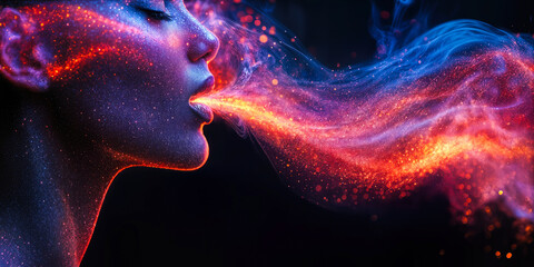 Innovative Real-Time Speech Conversion Technology Illustrating Vocal Transformation with Futuristic Visual Effects