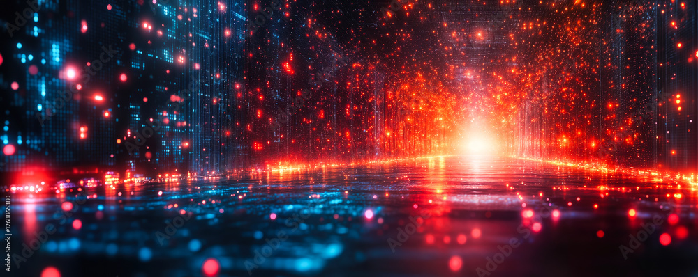 Poster futuristic data science and cloud computing background with ai, big data analytics, and digital tran