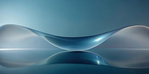 Abstract Blue Liquid Form Reflection