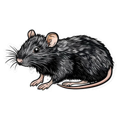 rat on a white background