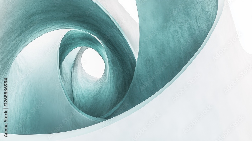 Aufkleber Smooth pastel gray and teal arcs blend together, creating an abstract flow that captivates the viewer's attention and imagination