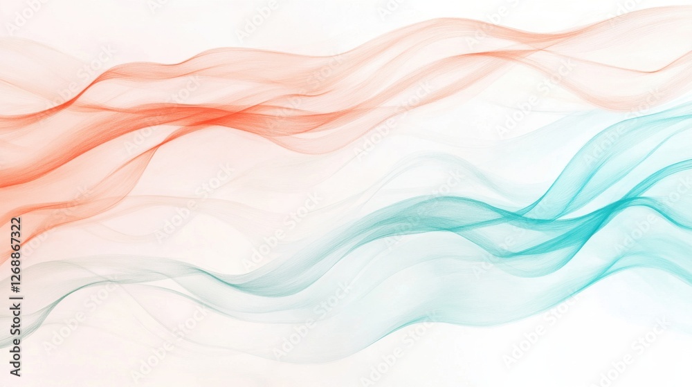 Leinwandbilder flowing waves of color on a minimalist background create an ethereal atmosphere perfect for modern a